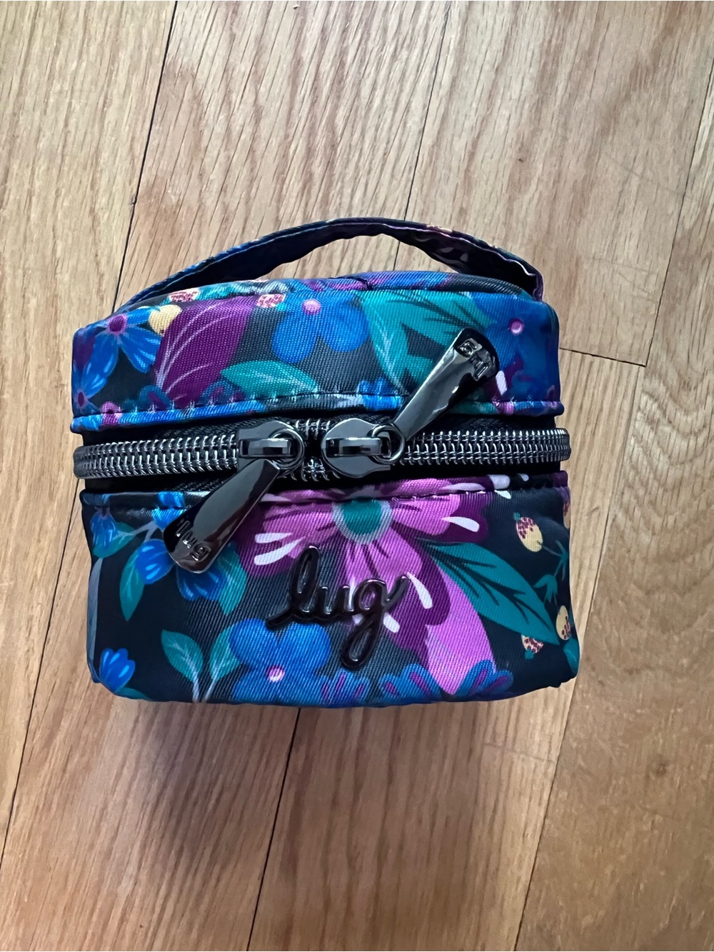Lug Mini Jewelry Case - Mini Swizzle Floral Purple Blue